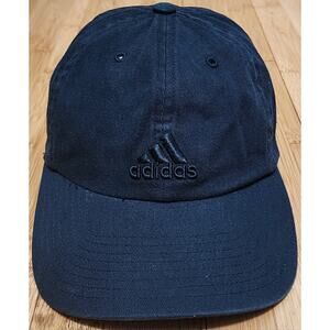 Adidas Three Stripe Logo Cap Adult Adjustable Black Climalite Hat Golf Outdoor